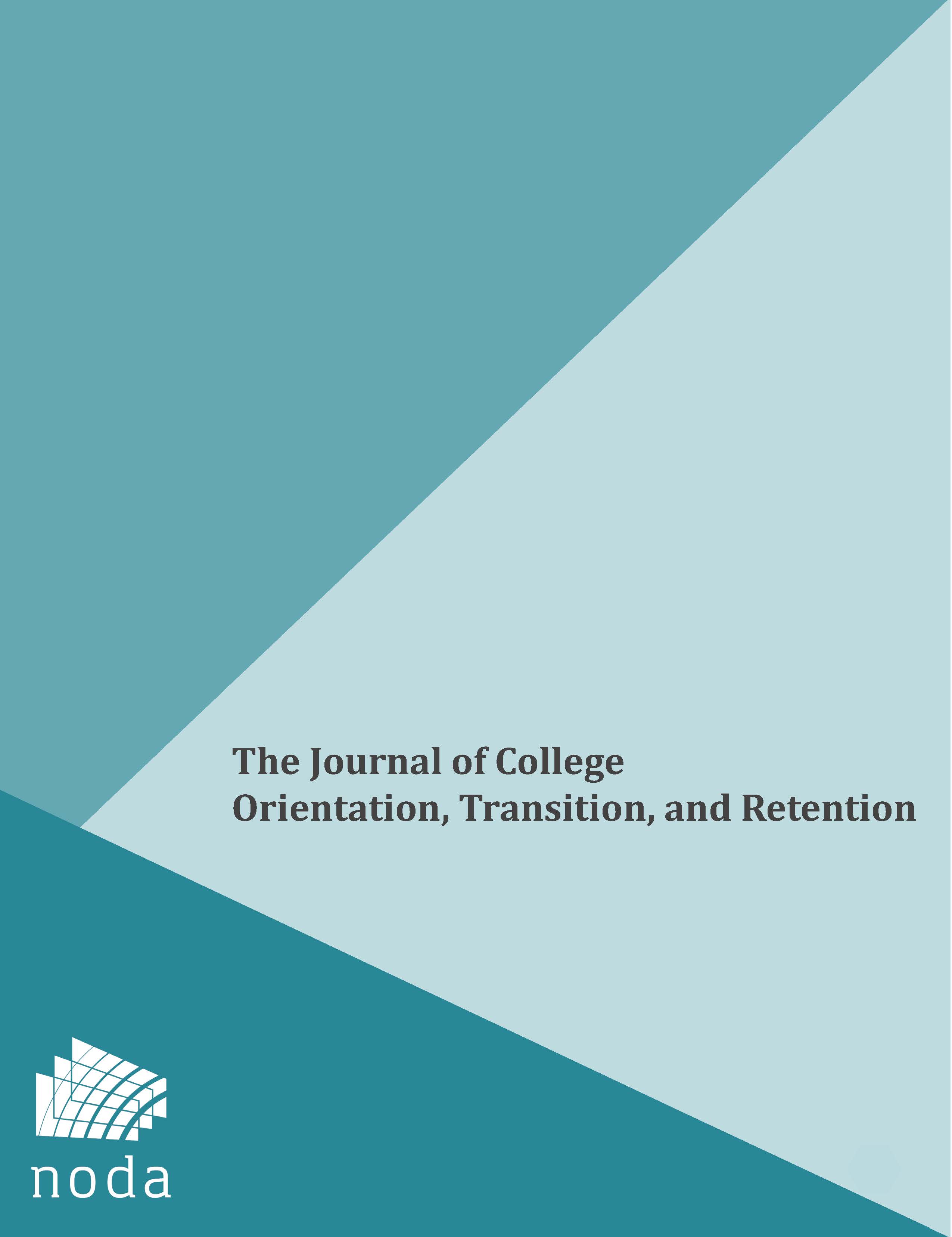 Designed cover of the Journal of College Orientation, Transition, and Retention